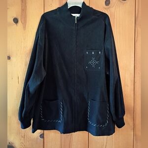 Erin London Zippered Jacket With Embroidery Detail